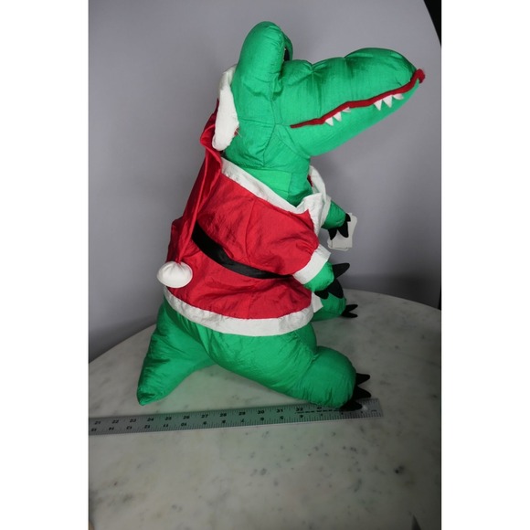 Vtg 1992 ParaCutes Santa Dino Nylon Parachute Rex Gator Plush Toy NWT 90s NWT LG - Picture 9 of 11